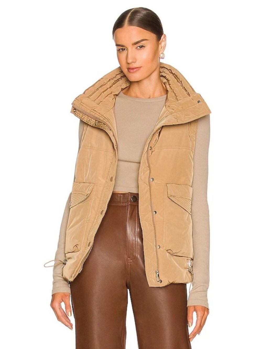 Toast Society Cleo Puffer Vest in Walnut Brown